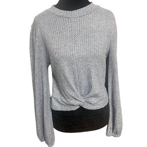Lush Slate Blue Knotted Blouse L